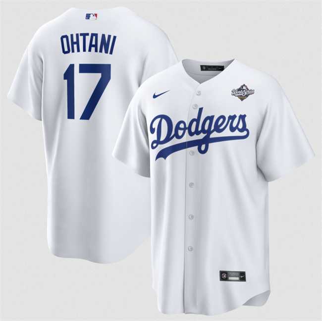 Men%27s Los Angeles Dodgers #17 Shohei Ohtani White 2025 World Series Home Cool Base Stitched Jersey Dzhi->los angeles dodgers->MLB Jersey