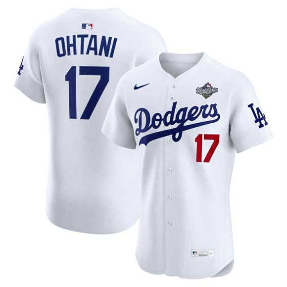Men%27s Los Angeles Dodgers #17 Shohei Ohtani White 2025 World Series Cool  Base Sttiched Jersey Dzhi->los angeles dodgers->MLB Jersey