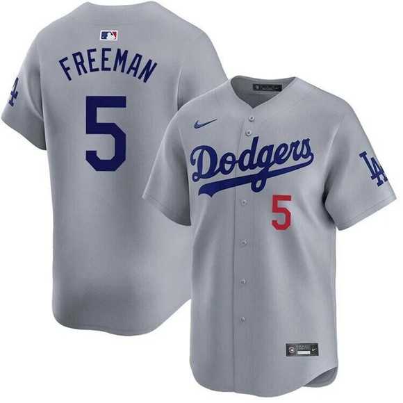 Men%27s Los Angeles Dodgers #5 Freddie Freeman Gray 2025 Limited Stitched Jersey Dzhi->houston astros->MLB Jersey