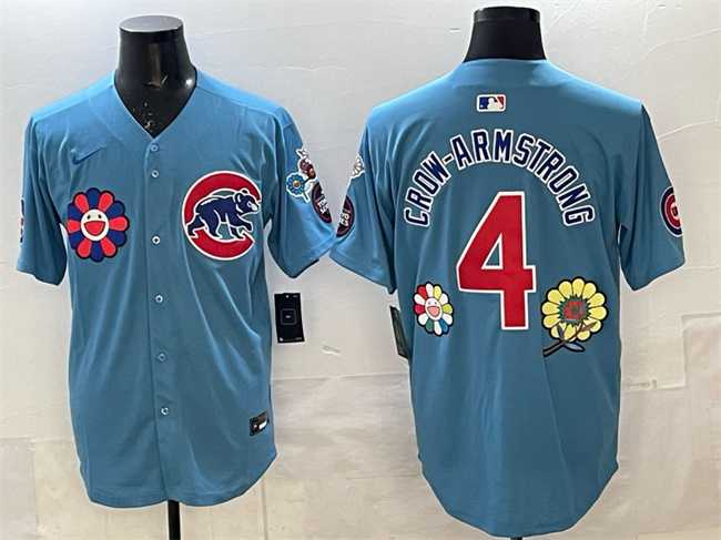 Mens Chicago Cubs #4 Pete Crow-Armstrong Blue 2025 Tokyo Series 2nd Alternate Limited Stitched Jersey->chicago cubs->MLB Jersey