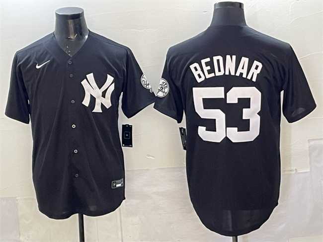 Men%27s New York Yankees #53 David Bednar Black Stitched Jersey->new york yankees->MLB Jersey