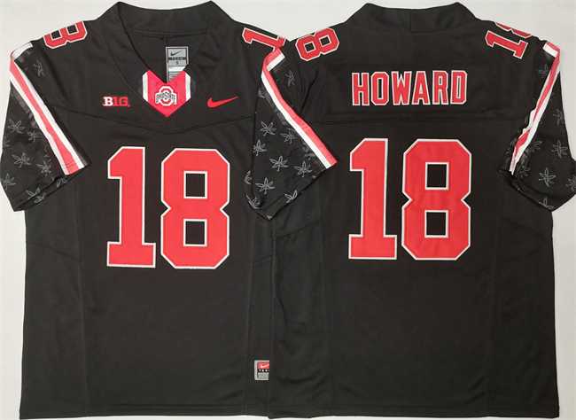 Mens Ohio State Buckeyes #18 Will Howard Black 2025 F.U.S.E. Limited Stitched Jersey->ohio state buckeyes->NCAA Jersey