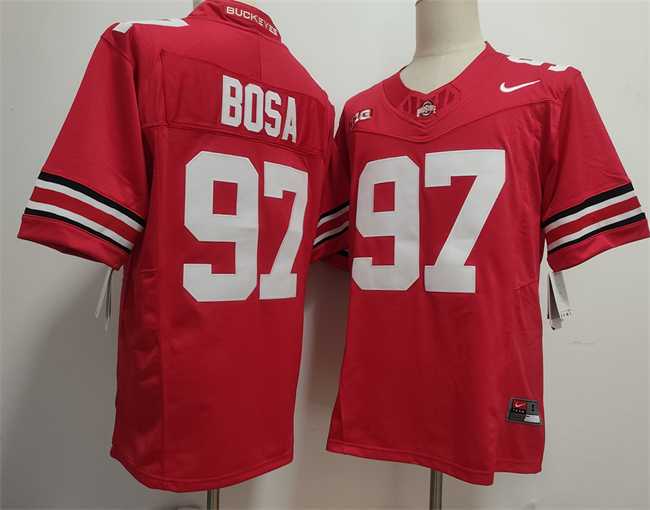 Mens Ohio State Buckeyes #97 Nick Bosa Red 2025 F.U.S.E. Limited Stitched Jersey
