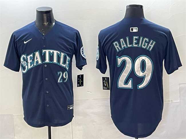 Mens Seattle Mariners #29 Cal Raleigh Navy Limited Stitched jersey->seattle mariners->MLB Jersey