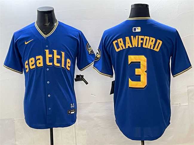 Men%27s Seattle Mariners #3 Cal Raleigh Royal 2025 Limited Stitched jersey->new york yankees->MLB Jersey