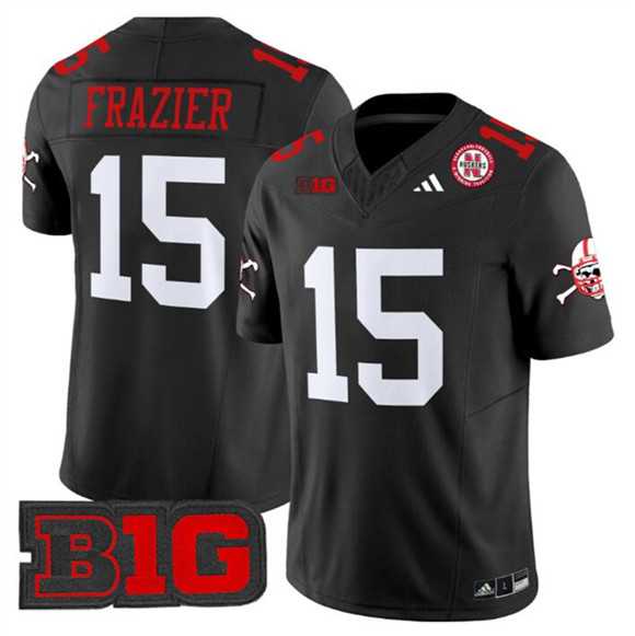 Mens Nebraska Cornhuskers #15 Tommie Frazier Black 2024 F.U.S.E. With Patch Vapor Limited Stitched Football Jersey Dzhi->nebraska cornhuskers->NCAA Jersey