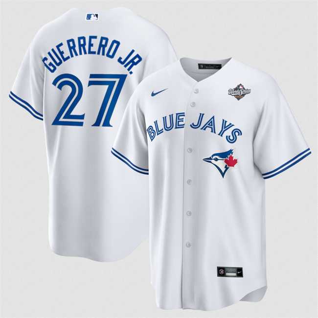 Men%27s Toronto Blue Jays #27 Vladimir Guerrero Jr. White 2025 World Series Home Cool Base Stitched Jersey Dzhi->seattle mariners->MLB Jersey