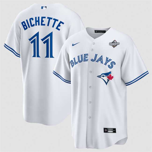 Men%27s Toronto Blue Jays #11 Bo Bichette White 2025 World Series Home Cool Base Stitched Jersey Dzhi->seattle mariners->MLB Jersey