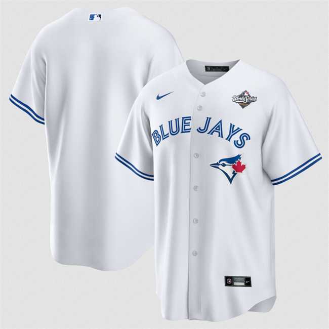 Men%27s Toronto Blue Jays Blank White 2025 World Series Home Cool Base Stitched Jersey Dzhi->toronto blue jays->MLB Jersey