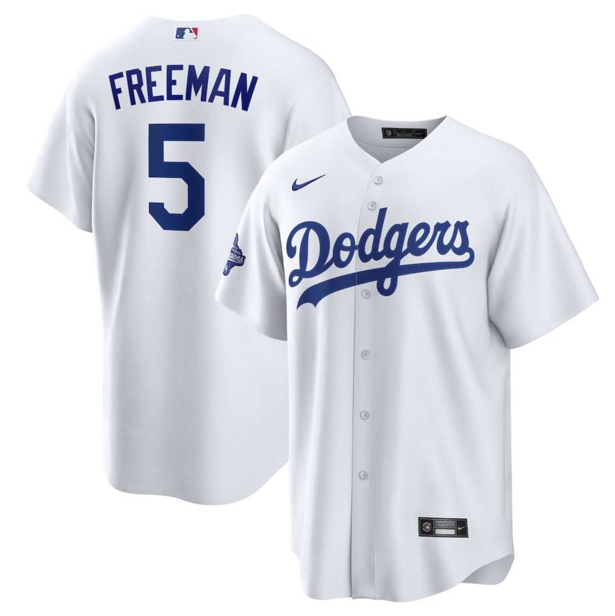 Men%27s Los Angeles Dodgers #5 Freddie Freeman White 2025 World Series Champions Home Cool Base Stitched Jersey->los angeles dodgers->MLB Jersey