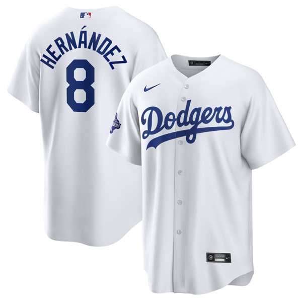 Men%27s Los Angeles Dodgers #8 Enrique Hernandez White 2025 World Series Champions Stitched Jersey->los angeles dodgers->MLB Jersey