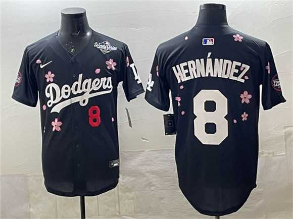 Men%27s Los Angeles Dodgers #8 Enrique Hernandez Black 2025 World Series Patch Tokyo Series Limited Stitched Jersey->los angeles dodgers->MLB Jersey