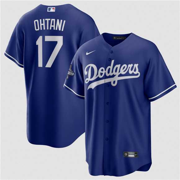 Men%27s Los Angeles Dodgers #17 Shohei Ohtani Blue 2025 World Series Champions Stitched Jersey->los angeles dodgers->MLB Jersey