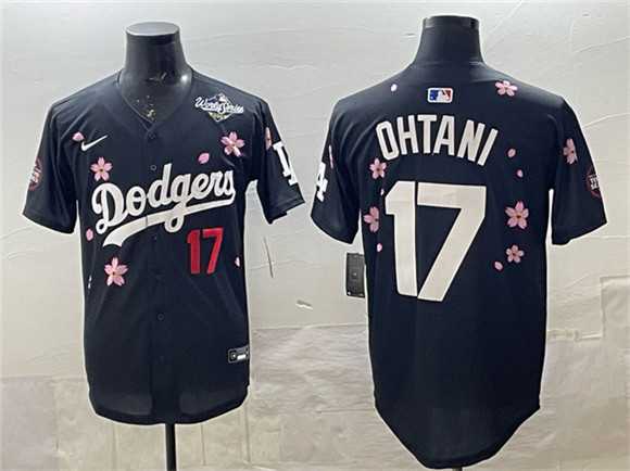 Men%27s Los Angeles Dodgers #17 Shohei Ohtani Black 2025 World Series Patch Tokyo Series Limited Stitched Jersey->los angeles dodgers->MLB Jersey