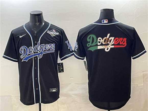 Men%27s Los Angeles Dodgers Team Big Logo Black Fashion 2025 World Series Cool Base Stitched Jersey->toronto blue jays->MLB Jersey