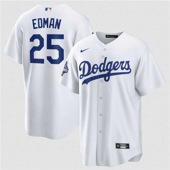 Men%27s Los Angeles Dodgers #25 Tommy Edman White 2025 World Series Champions Stitched Jersey->los angeles dodgers->MLB Jersey