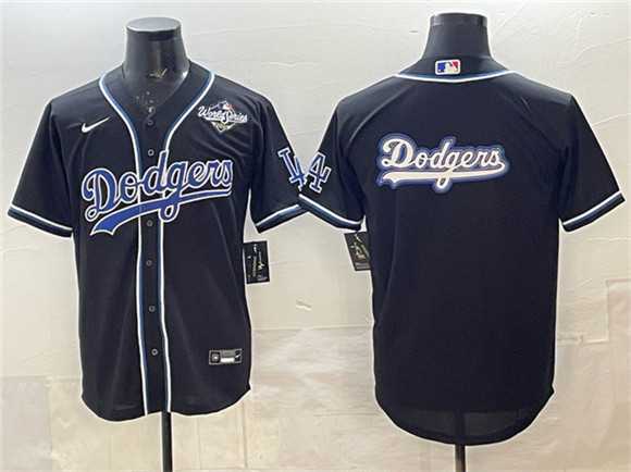 Mens Los Angeles Dodgers Team Big Logo Black Fashion 2025 World Series Cool Base Stitched Jersey->toronto blue jays->MLB Jersey
