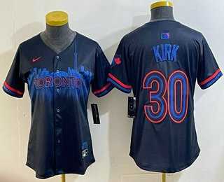 Women%27s Toronto Blue Jays #30 Alejandro Kirk Black 2024 City Connect Limited Stitched Jersey->mlb womens jerseys->MLB Jersey