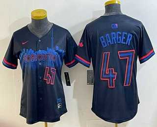 Women%27s Toronto Blue Jays #47 Addison Barger Black 2024 City Connect Limited Stitched Jersey->mlb womens jerseys->MLB Jersey