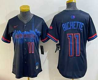 Women%27s Toronto Blue Jays #11 Bo Bichette Black 2024 City Connect Limited Jersey->mlb womens jerseys->MLB Jersey