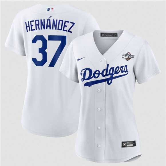 Women%27s Los Angeles Dodgers #37 Teoscar Hernandez White 2025 World Series Home Cool Base Stitched Jersey Dzhi->mlb womens jerseys->MLB Jersey