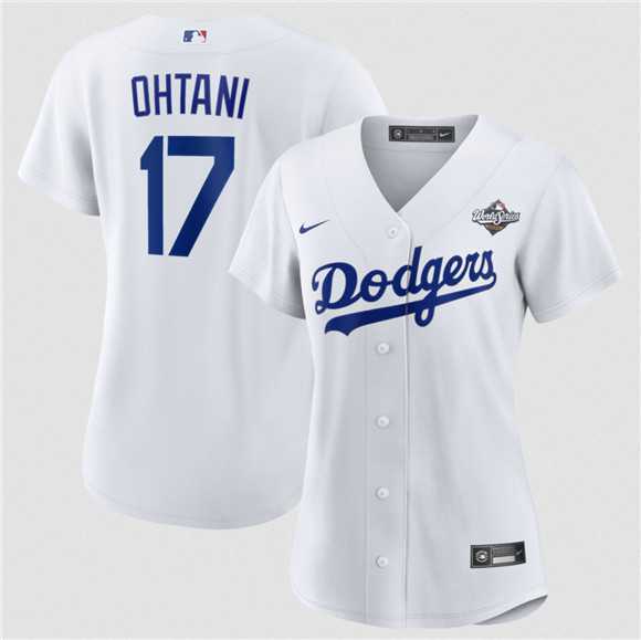 Women%27s Los Angeles Dodgers #17 Shohei Ohtani White 2025 World Series Home Cool Base Stitched Jersey Dzhi->mlb womens jerseys->MLB Jersey