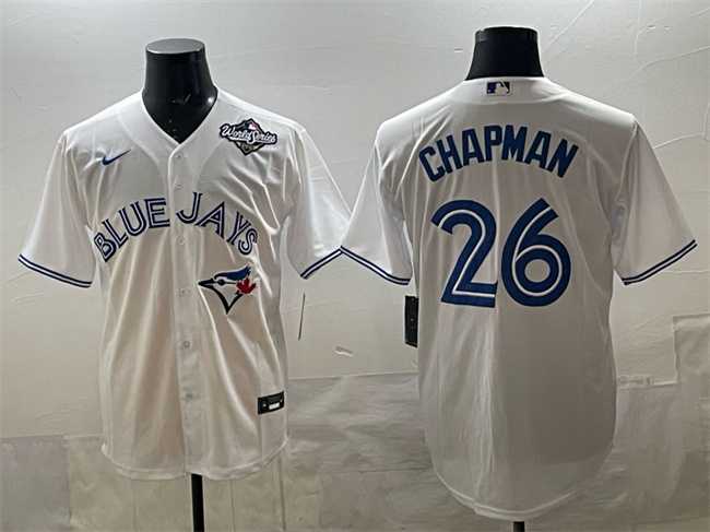 Mens Toronto Blue Jays #26 Matt Chapman White 2025 World Series Home Cool Base Stitched Jersey->toronto blue jays->MLB Jersey