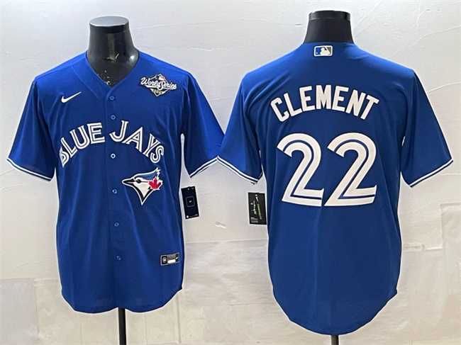 Mens Toronto Blue Jays #22 Ernie Clement Blue 2025 World Series Cool Base Stitched Jersey->toronto blue jays->MLB Jersey