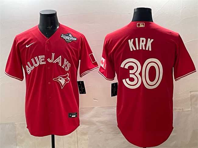 Mens Toronto Blue Jays #30 Alejandro Kirk Red 2025 World Series Cool Base Stitched Jersey->toronto blue jays->MLB Jersey