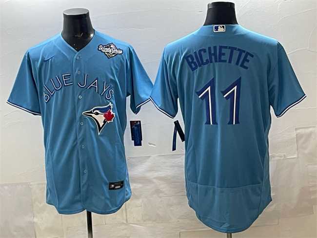 Mens Toronto Blue Jays #11 Bo Bichette Blue 2025 World Series Flex Base Stitched Jersey->toronto blue jays->MLB Jersey