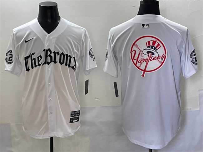 Men%27s New York Yankees Team Big Logo White %27Gothic Legacy Edition%27 Vapor Premier Limited Stitched Baseball Jersey->new york yankees->MLB Jersey