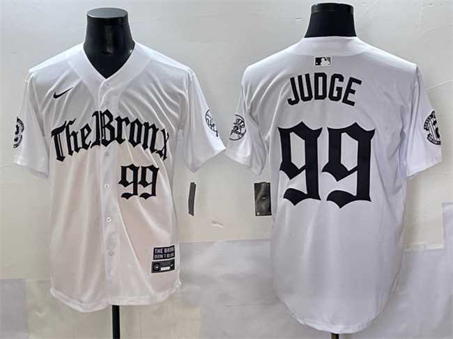 Mens New York Yankees #99 Aaron Judge White Gothic Legacy Edition Vapor Premier Limited Stitched Baseball Jersey->new york yankees->MLB Jersey