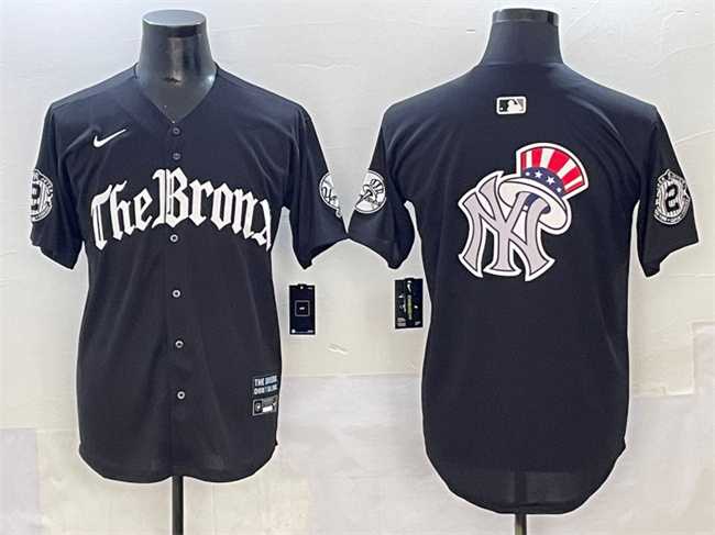 Mens New York Yankees Team Big Logo Black Gothic Legacy Edition Vapor Premier Limited Stitched Baseball Jersey->new york yankees->MLB Jersey