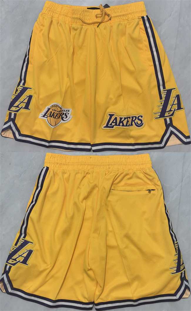 Men%27s Los Angeles Lakers Yellow 2025 Shorts->boston celtics->NBA Jersey