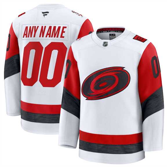 Mens Carolina Hurricanes Active Player Custom White 2025 Away Stitched Hockey Jersey