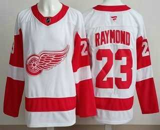 Mens Detroit Red Wings #23 Lucas Raymond White Authentic Jersey->detroit red wings->NHL Jersey