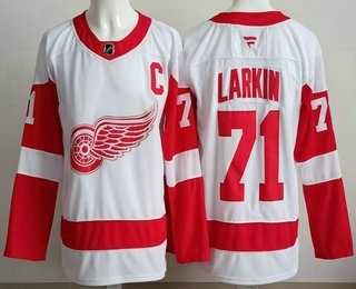 Mens Detroit Red Wings #71 Dylan Larkin White Authentic Jersey->detroit red wings->NHL Jersey