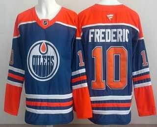 Men%27s Edmonton Oilers #18 Zach Hyman Blue Authentic Jersey->detroit red wings->NHL Jersey