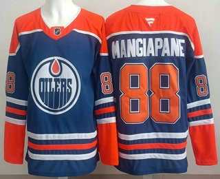 Men%27s Edmonton Oilers #88 Andrew Mangiapane Blue Authentic Jersey->detroit red wings->NHL Jersey