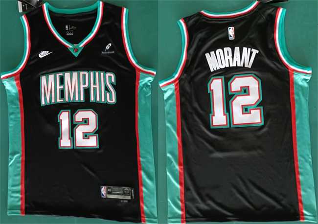 Mens Memphis Grizzlies #12 Ja Morant Black 2025 Classic Edition Stitched Jersey->memphis grizzlies->NBA Jersey