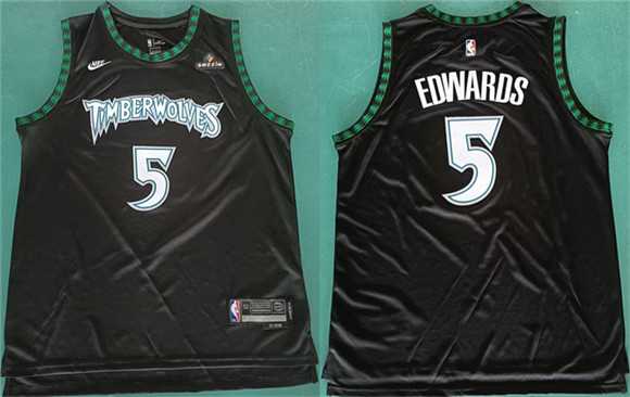 Mens Minnesota Timberwolves #5 Anthony Edwards Anthony Edwards Black 2025 Classic Edition Stitched Jersey->minnesota timberwolves->NBA Jersey