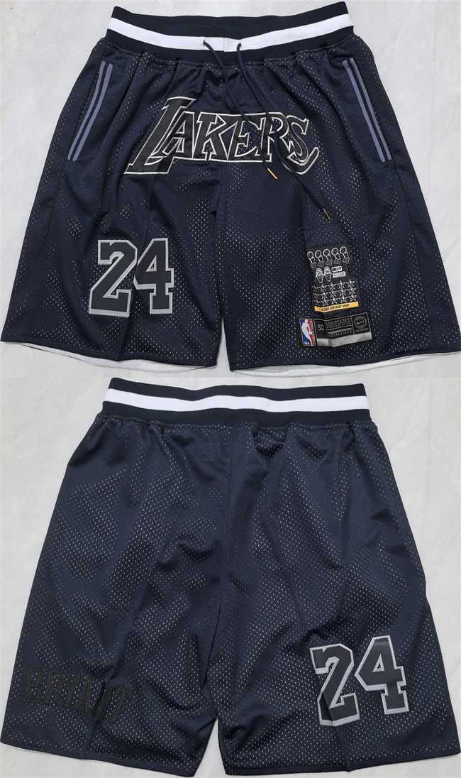 Men%27s Los Angeles Lakers #24 Kobe Bryant Black 2025 Shorts (Run Small)->nba shorts->NBA Jersey