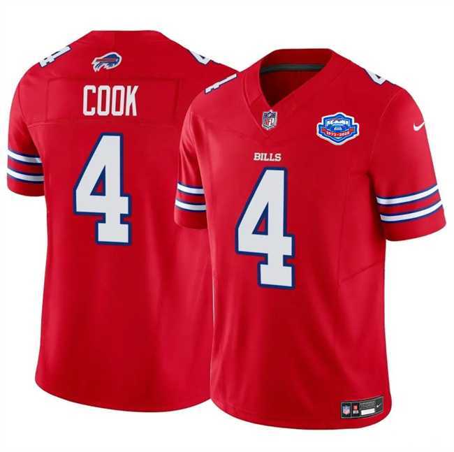 Men & Women & Youth Buffalo Bills #4 James Cook Red 2025 F.U.S.E. With Farewell Patch Vapor Untouchable Limited Stitched Jersey->->