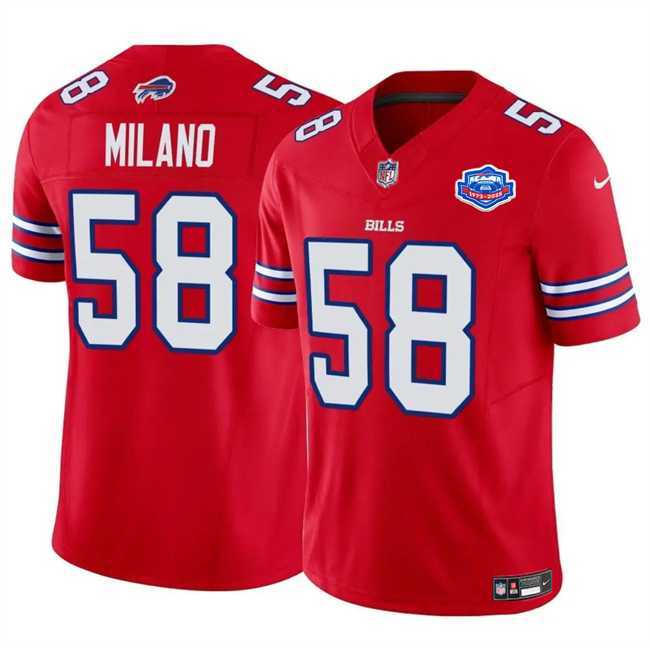 Men & Women & Youth Buffalo Bills #58 Matt Milano Red 2025 F.U.S.E. With Farewell Patch Vapor Untouchable Limited Stitched Jersey->->