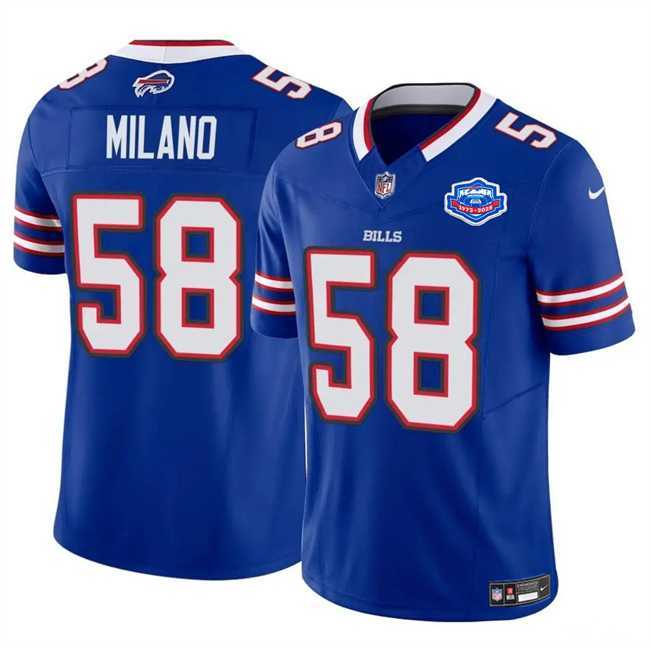 Men & Women & Youth Buffalo Bills #58 Matt Milano Blue 2025 F.U.S.E. With Farewell Patch Vapor Untouchable Limited Stitched Jersey->->