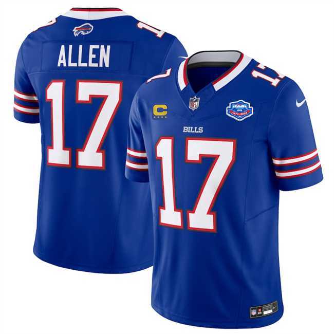 Men & Women & Youth Buffalo Bills #17 Josh Allen Blue 2025 F.U.S.E. With Farewell Patch And 4-Star C Patch Vapor Untouchable Limited Stitched Jersey->->