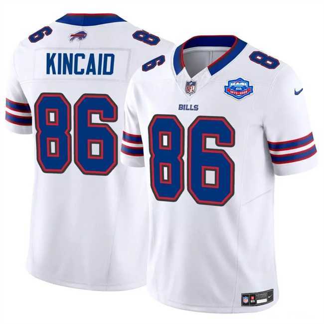 Men & Women & Youth Buffalo Bills #86 Dalton Kincaid White 2025 F.U.S.E. With Farewell Patch Vapor Untouchable Limited Stitched Jersey->->