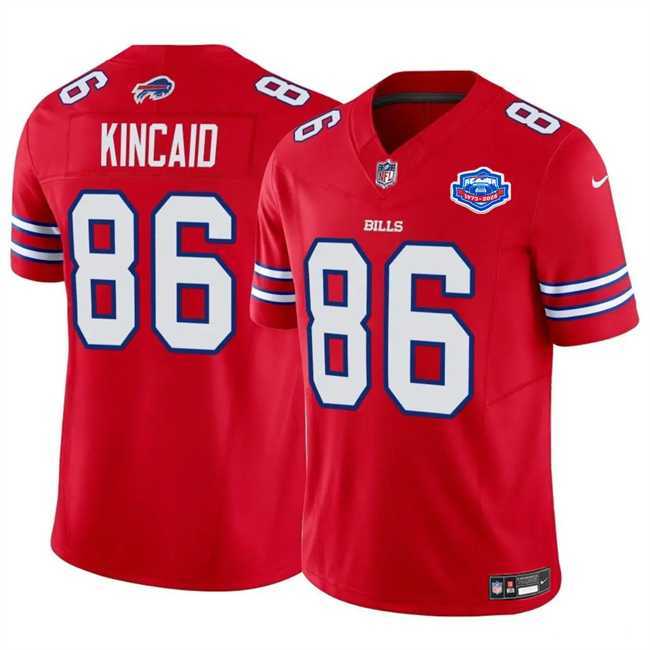 Men & Women & Youth Buffalo Bills #86 Dalton Kincaid Red 2025 F.U.S.E. With Farewell Patch Vapor Untouchable Limited Stitched Jersey->->
