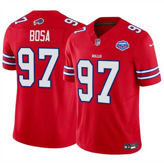 Men & Women & Youth Buffalo Bills #97 Joey Bosa Red 2025 F.U.S.E. With Farewell Patch Vapor Untouchable Limited Stitched Jersey->->