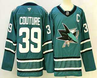 Men%27s San Jose Sharks #39 Logan Couture Teal Authentic Jersey->ottawa senators->NHL Jersey